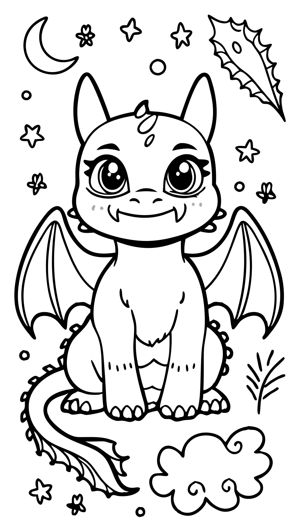 toothless dragon coloring page